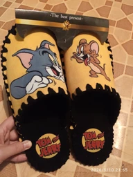 Чоловічі тапочки домашні войлочні з закритим носком Tom and Jerry 40-41 ( 26-26.5 см ) жовті фото від покупців 4