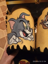 Чоловічі тапочки домашні войлочні з закритим носком Tom and Jerry 40-41 ( 26-26.5 см ) жовті фото від покупців 1
