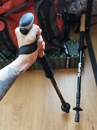 Набор палок для треккинговой ходьбы Moltis Relax 140 Antishock Black Original + чехол + 4 типа наконечников, телескопические палки с регулировкой длины для скандинавской ходьбы