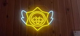Неонова вивіска Brawl Stars LED логотип Бравл Старс для фаната гри - 50х38 см