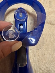 Вентилятор с распылением воды Water Spray Fan портативный 2в1 беспроводной, на батарейках, синий (HP-8333)