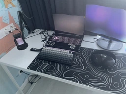 Игровой Коврик для Мыши Черный 800x400x4мм (XXL) c Волнами Гладкая Поверхность, Прорезиненный. Толщина 4 мм