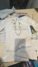 Вышиванка для девочки с цветами Розмай 98 см белый VD1-Rozmay-Bil-DR-28 Ladan