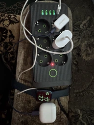 Сетевой фильтр-удлинитель Power Strip 2500 Вт, 6 розеток, 4 USB-порта, 1 порт PD, черный фото от покупателей 8