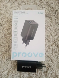 Сетевое зарядное устройство Proove Pocket GaN 65W 1*USB QC4.0+ 2*Type-C PD3.0 Black