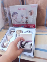 Беспроводной эпилятор Kemei для сухой и влажной депиляции 5в1 с насадками депилятор пемза массажер бритва пилинг с подсветкой фото от покупателей 3