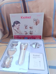 Беспроводной эпилятор Kemei для сухой и влажной депиляции 5в1 с насадками депилятор пемза массажер бритва пилинг с подсветкой