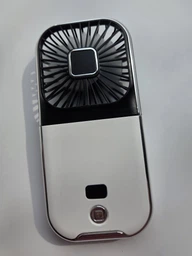 Вентилятор міні портативний акумуляторний з павербанком 3000 mAh з підставкою для телефона ручний на шию з USB білий + чорний