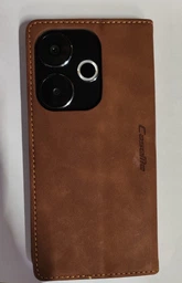 Чохол-книжка CaseMe із нубуку для Xiaomi Poco F6 Світло-коричневий фото від покупців 1