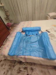 Водний надувний шезлонг з нейлону та ПВХ крісло для відпочинку на воді матрац до 150 кг Синій (LC0017)