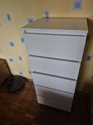 Комод "Брайт" 500х376х1170 h (телескопические направляющие) Мастер Форм . Антрацит/БЕЛЫЙ (463829144)