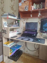 Стіл комп'ютерний Moreli Christer Ш1416*В1226*Г600 Антрацит-Білий