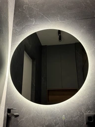 Круглое зеркало d-40 см с светодиодной подсветкой, арт.70ек, фоновая подсветка, MirrorRika