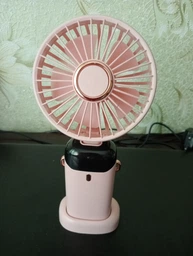 Портативний вентилятор Mini fan XL-880 діаметр 9 см з підставкою для телефону та дисплеєм Синій