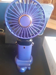 Вентилятор портативний акумуляторний Led Digital Display Fan USB з підставкою для телефону та дисплеєм синій фото від покупців 2