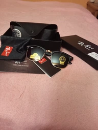 Сонцезахисні окуляри Ray-Ban Clubmaster RB3016 W0365 51, чорна оправа, зелені лінзи, унісекс фото від покупців 2