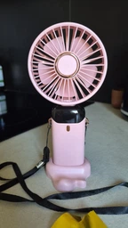Портативний вентилятор Mini fan XL-880 діаметр 9 см з підставкою для телефону та дисплеєм Синій фото від покупців 1