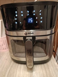 Мультипіч Аерогриль BITEK AIR FRYER GRILL на 14 литров 4800 Вт айрогриль, мультигриль, фритюрниця без олії, гриль електро Black Silver
