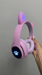 Беспроводные наушники детские ATD CAT EAR L400 с кошачьими ушками LED подсветкой Bluetooth 5.0 microUSB встроенным микрофоном радио Pink фото от покупателей 9
