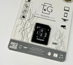 Карта пам’яті 64 ГБ з адаптером TG, універсальний флеш-накопичувач microSD 64GB UHS1 для смартфона, телефону, планшета, камери, відеореєстратора, дрона, HSU-1
