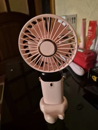 Вентилятор портативний акумуляторний Led Digital Display Fan USB з підставкою для телефону та дисплеєм синій