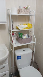 Полка стеллаж напольная над унитазом Toilet Rack 362 TO этажерка в ванную стеллаж в туалет Белая