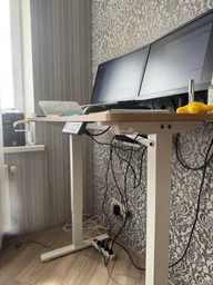 Стіл з електро-регулюванням висоти 120 X 60 см Flexi Desk Light Brown 27899 фото від покупців 1