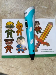 3D-ручка RZTK ArtPen с разноцветным эко-пластиком 250 м + Листы с трафаретами Blue