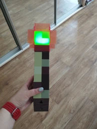 Пиксельный LED-ночник факел Minecraft - 4 цвета, настенное крепление, плюс брелок с подсветкой фото от покупателей 1