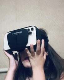 Очки виртуальной реальности VR Shinecon для смартфона 3.5–7.2", виртуальная гарнитура с регулировкой фокуса, 3D шлем для игр и видео с совместимостью Android/iOS и поддержкой Bluetooth, OVR-026-Black