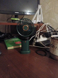 Вентилятор N15, аккумуляторный, 1800mAh, портативный, ручной, с подставкой под телефон, Type-C, 2.5W, 3.5-7h, Green