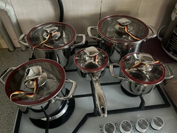Набір з каструль та ковша Prime Chef Krauff + ПОДАРУНКИ: Сковорода München 24 см та щипці
