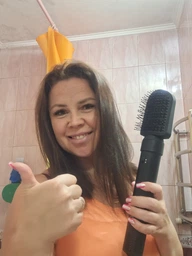 Фен стайлер щітка мультистайлер для укладання волосся завивки випрямлення професійний Hot Air Styler 7 в 1 з насадками датчиками контролю температури укладання для локонів 1400 вт Model Y-32, білий фото від покупців 2