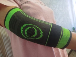 Бандаж на локоть эластичный компрессионный Elbow Support, спортивный фиксатор локтевого сустава с ремнем, ортопедический налокотник для спорта, реабилитации, после травм, универсальный размер, B-69