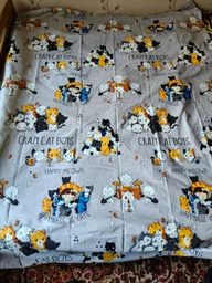 Пододеяльник Бязь Crazy Cat 200*220 см Серый фото от покупателей 2