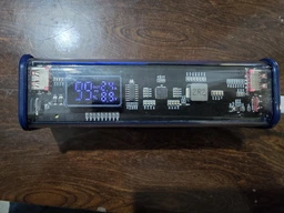 Корпус-кейс повербанку DIY Pro /Зроби сам, під пайку елементів живлення, для фахівців/ 22.5W PD QC під АКБ 8x18650 синій-прозорий