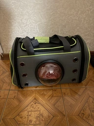 Сумка переноска для кота кошки собаки домашних животных до 8 кг с окошком иллюминатором и ремешком на плечо кошачьи сумки для переноски котов кошек маленьких собак котенка серая (002166)