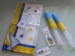 Флажок Украины с Гербом 14×21 см (20 шт)