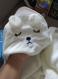 М'який дитячий рушник-куточок з капюшоном White Bear пляжний / банний рушник пончо для дитини, білий (100353104)