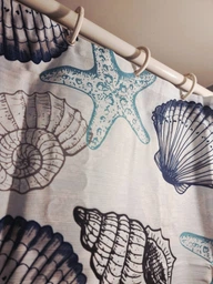 Шторка - занавеска для ванной Eco Fabric Морское дно с люверсами полиэстер 180 х 180 см (EF-1802-C) фото от покупателей 3