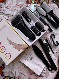 Електрична роликова пилка пемза для ніг та п'ят акумуляторна Electric Callus Remover з LCD дисплеєм та функцією самоочищення + великий комплект за догляду за ногами фото від покупців 1