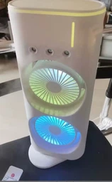 Мини кондиционер USB двойной с подсветкой 3в1 360° настольный вентилятор компактный для увлажнения воздуха охладитель для комнаты офиса дачи фото от покупателей 4