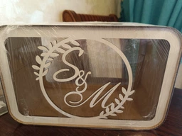 Скарбничка на Весілля. Скарбничка з ініціалами 30×20×16 см