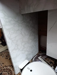 Самоклеющаяся ПВХ пленка 0,6х5м (большая), HOME DESIGN, интерьерная, водостойкая, для мебели и кухни, цвет светло-серый мрамор фото от покупателей 7