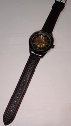 Кожаный ремешок для часов Carbon (20 мм) Black Red (09874-44)