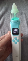 Электронный аспиратор назальный мощный для носа Electric Baby Nasal Aspirator соплеотсос электрический для новорожденных детей с музыкой белый фото от покупателей 5