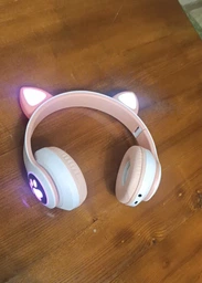 Беспроводные наушники с кошачьими ушками CAT EAR Bluetooth 5.0 + EDR детские наушники, игровые с блютуз гарнитурой и LED подсветкой, розовые VIV-23M