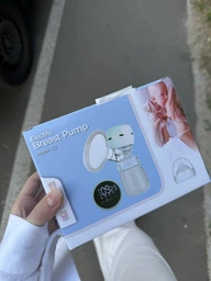 Молокоотсос электрический беспроводной Electric Brest Pump Evianangel Model Q2 портативный аккумуляторный для сцеживания массажный переносной универсальная бутылка для кормления белый