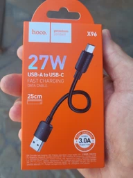 Кабель Veron Braided NC09 USB - Type-С 2.4A (25см, тайпси, тканинне обплетення, нейлон) - чорний