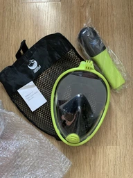 Повнолицьова S/M Снорклінг Маска для плавання VelaSport 1.0 пірнання з додатковими клапанами Black White
